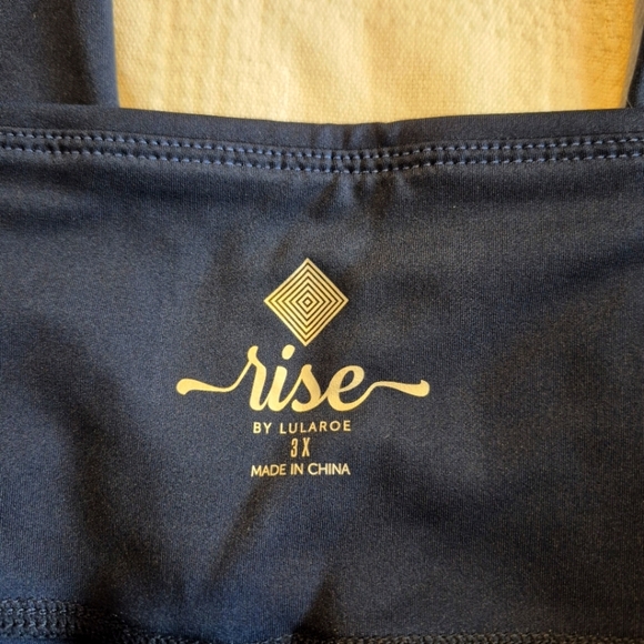 LuLaRoe Rise Brave line women's size 3X leggings blue with white NWT - Picture 3 of 8